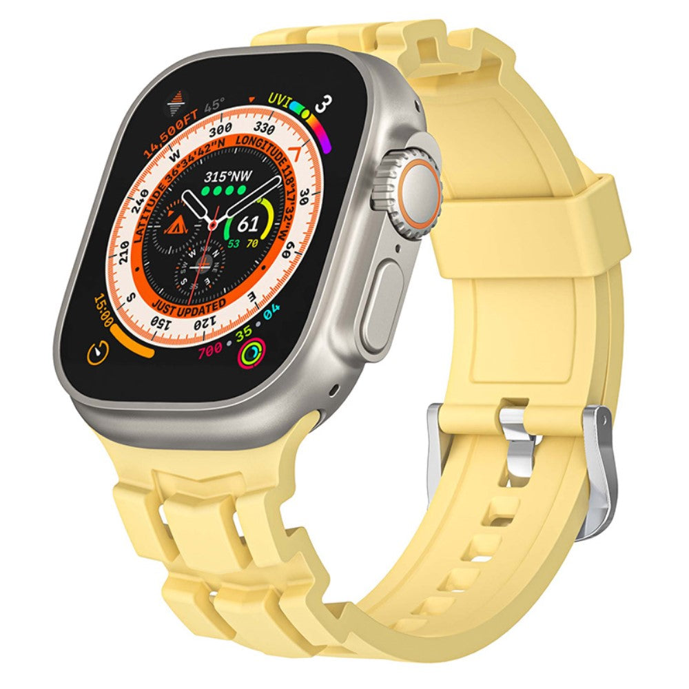 Mega Hårdfør Silikone Universal Rem passer til Apple Smartwatch - Gul#serie_5
