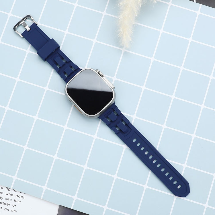 Mega Hårdfør Silikone Universal Rem passer til Apple Smartwatch - Blå#serie_8