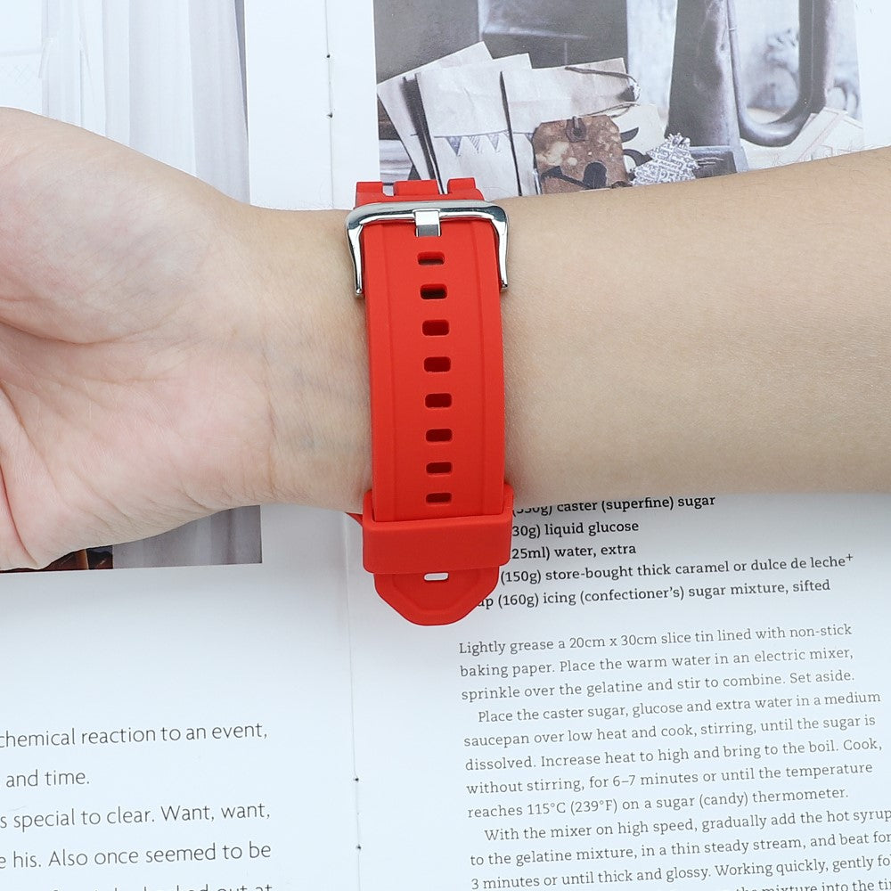 Rigtigt Fint Silikone Universal Rem passer til Apple Smartwatch - Rød#serie_4