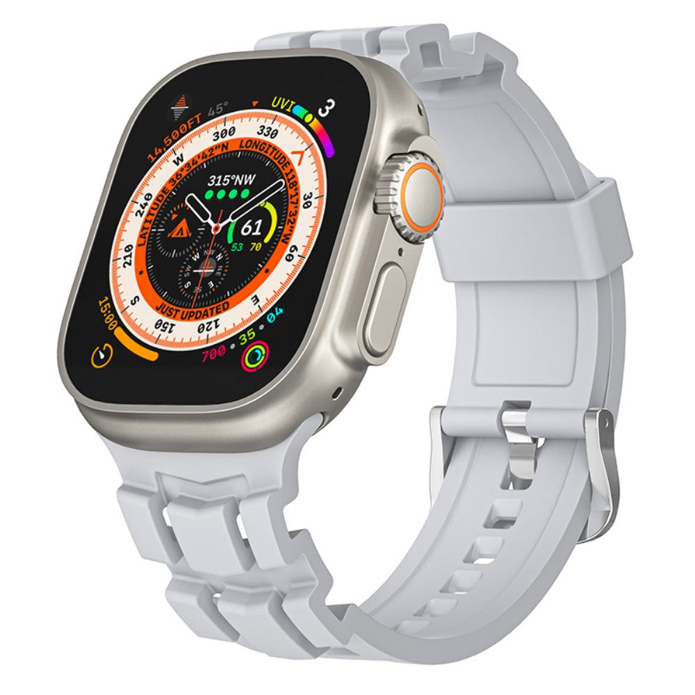 Rigtigt Fint Silikone Universal Rem passer til Apple Smartwatch - Sølv#serie_9