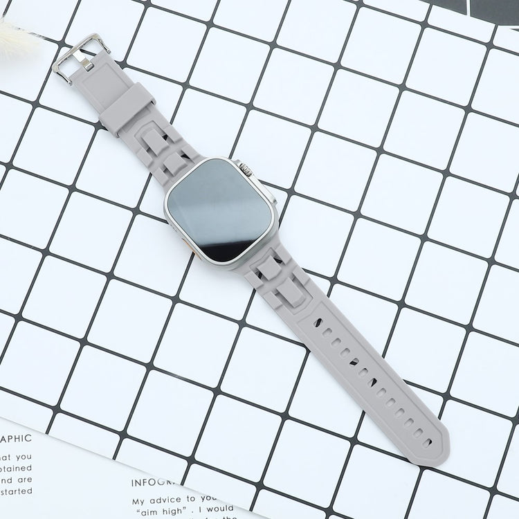 Rigtigt Fint Silikone Universal Rem passer til Apple Smartwatch - Sølv#serie_9