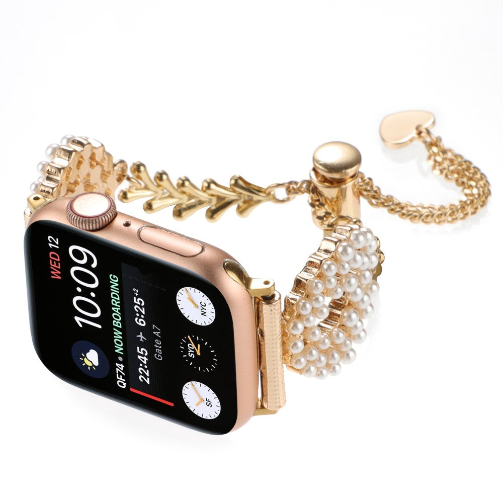 Rigtigt Cool Metal Og Sten Universal Rem passer til Apple Smartwatch - Guld#serie_1