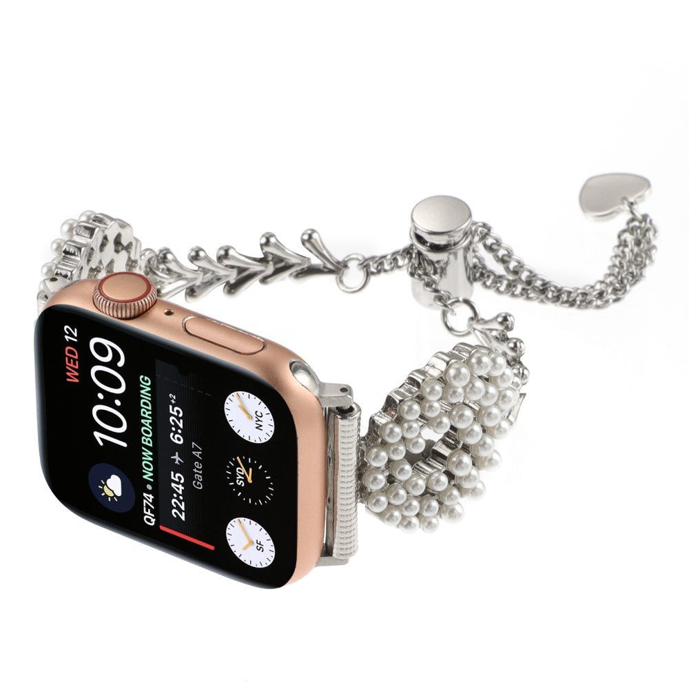 Rigtigt Cool Metal Og Sten Universal Rem passer til Apple Smartwatch - Sølv#serie_2