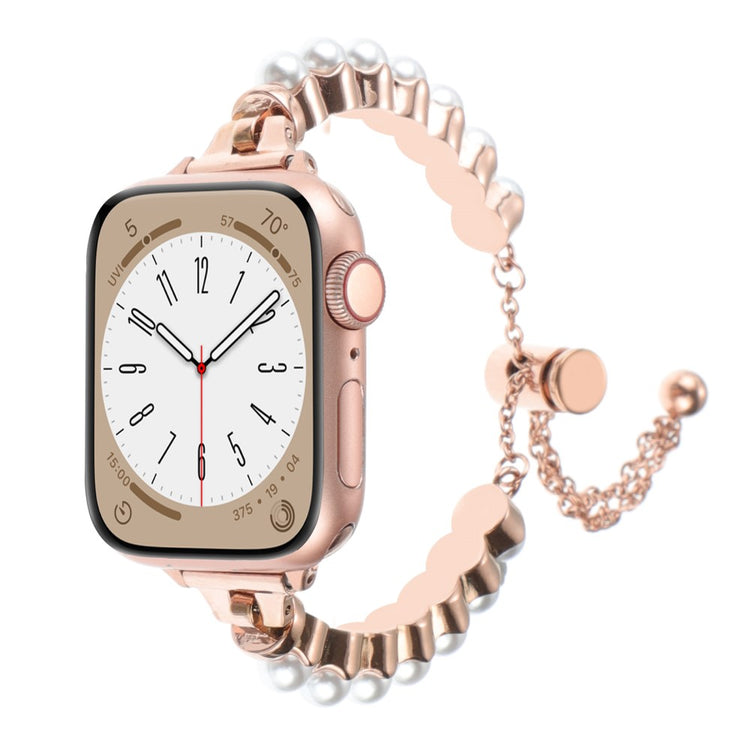 Super Hårdfør Metal Og Sten Universal Rem passer til Apple Smartwatch - Pink#serie_3