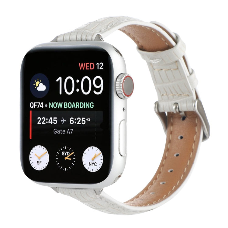 Mega Skøn Kunstlæder Universal Rem passer til Apple Smartwatch - Sølv#serie_2