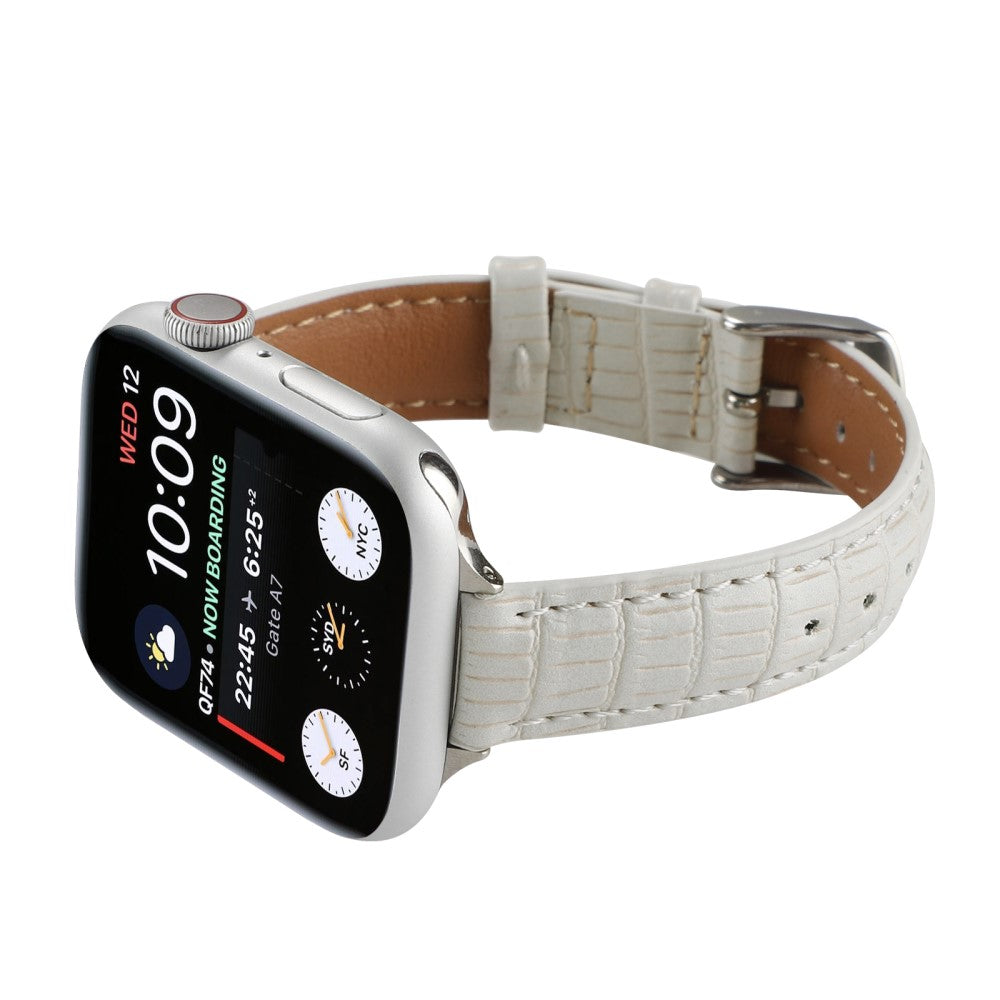 Mega Skøn Kunstlæder Universal Rem passer til Apple Smartwatch - Sølv#serie_2
