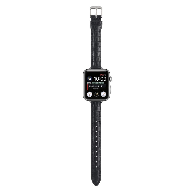 Rigtigt Skøn Kunstlæder Universal Rem passer til Apple Smartwatch - Sort#serie_1
