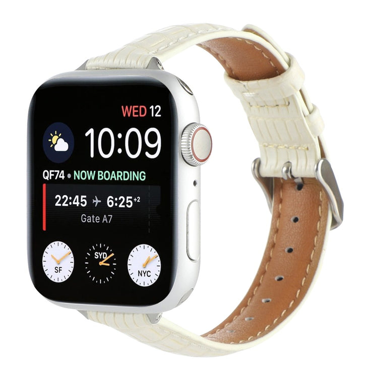 Rigtigt Skøn Kunstlæder Universal Rem passer til Apple Smartwatch - Hvid#serie_3