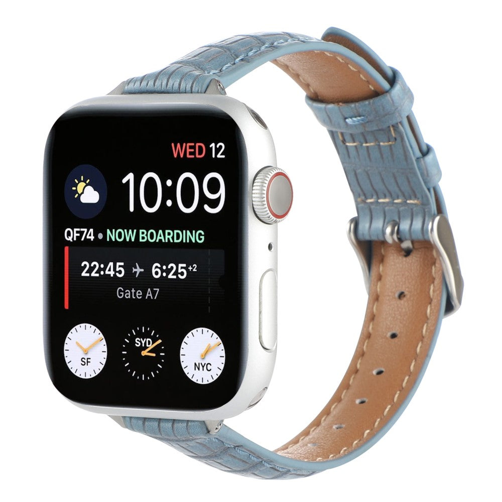 Rigtigt Skøn Kunstlæder Universal Rem passer til Apple Smartwatch - Blå#serie_5