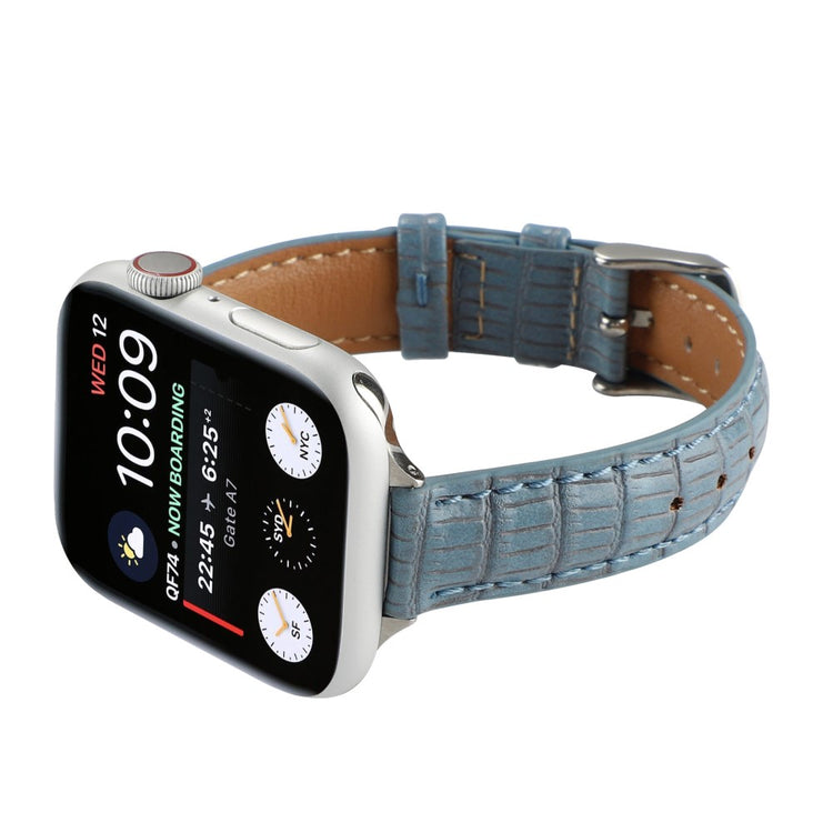 Rigtigt Skøn Kunstlæder Universal Rem passer til Apple Smartwatch - Blå#serie_5