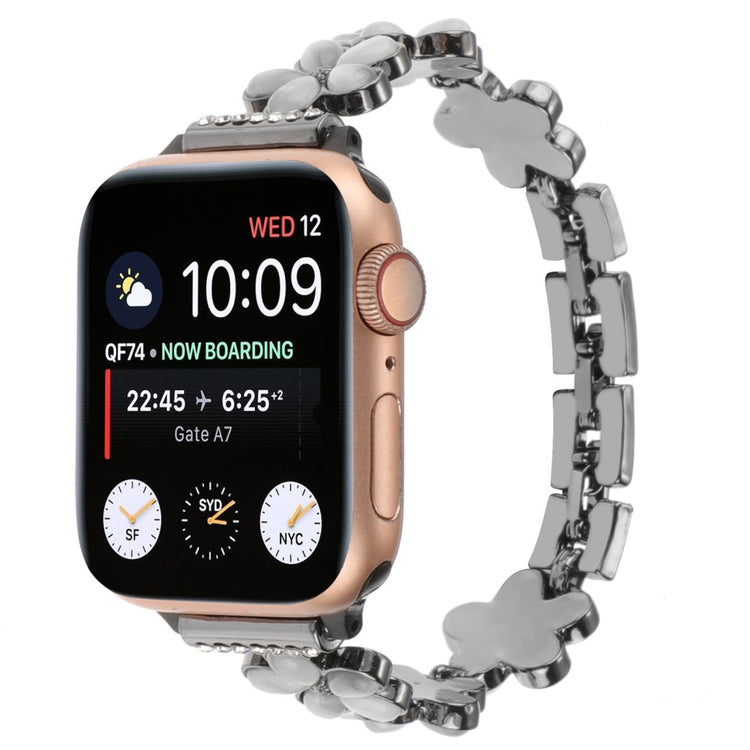 Vildt Rart Metal Og Sten Universal Rem passer til Apple Smartwatch - Sort#serie_1