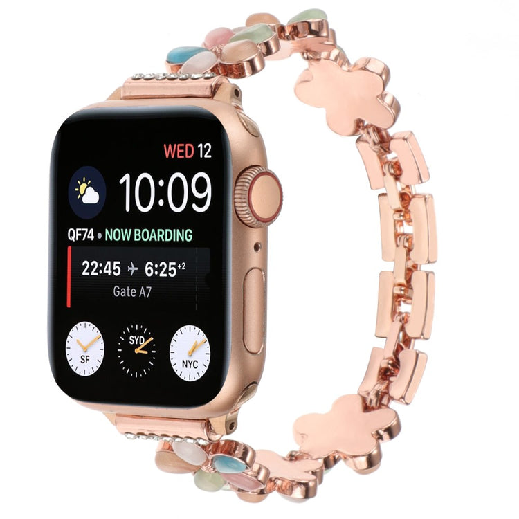 Vildt Rart Metal Og Sten Universal Rem passer til Apple Smartwatch - Pink#serie_4