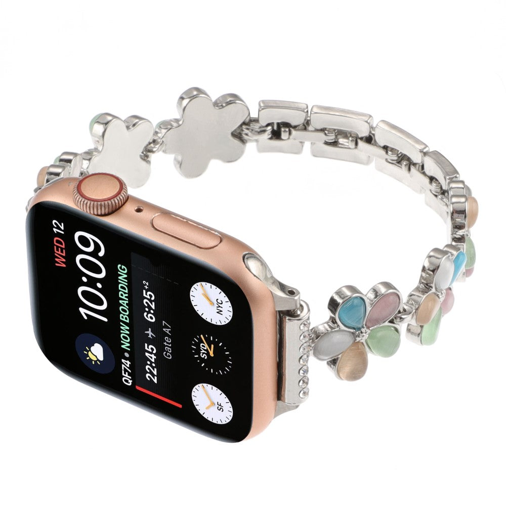 Vildt Rart Metal Og Sten Universal Rem passer til Apple Smartwatch - Sølv#serie_6