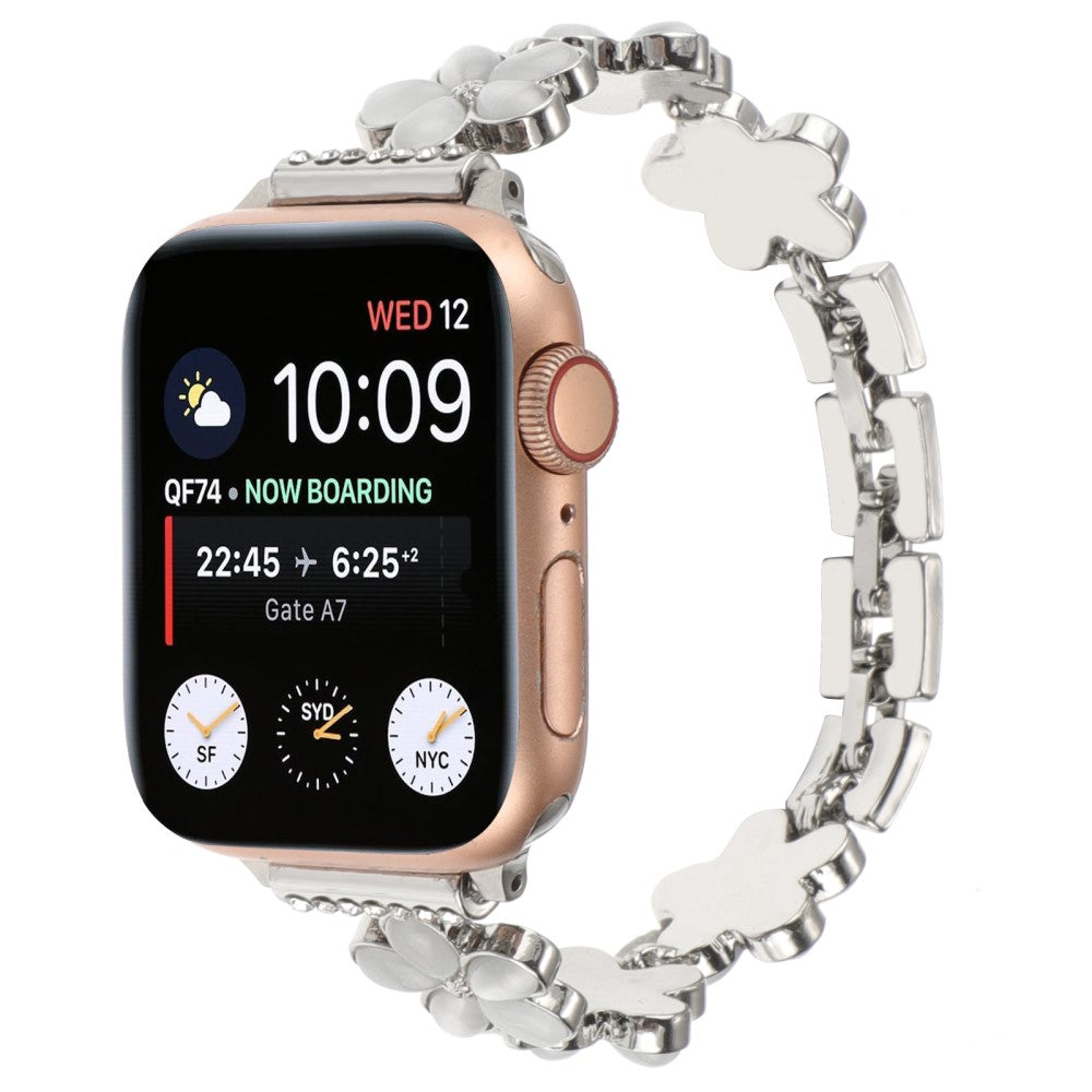 Vildt Rart Metal Og Sten Universal Rem passer til Apple Smartwatch - Sølv#serie_7