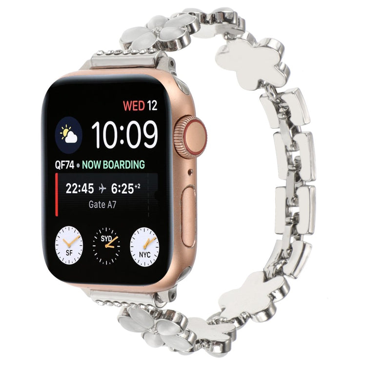 Vildt Rart Metal Og Sten Universal Rem passer til Apple Smartwatch - Sølv#serie_7