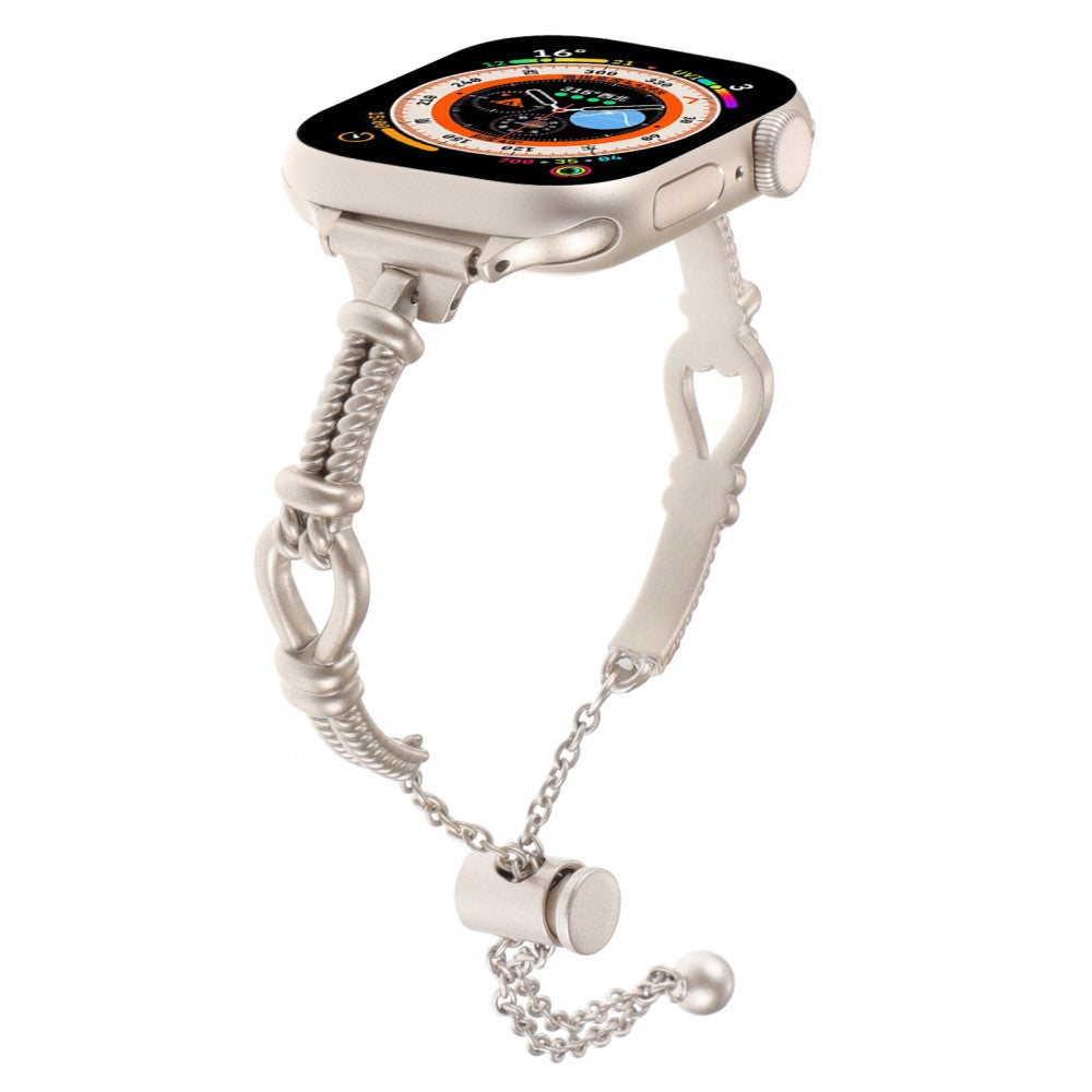 Helt Vildt Flot Metal Universal Rem passer til Apple Smartwatch - Hvid#serie_4