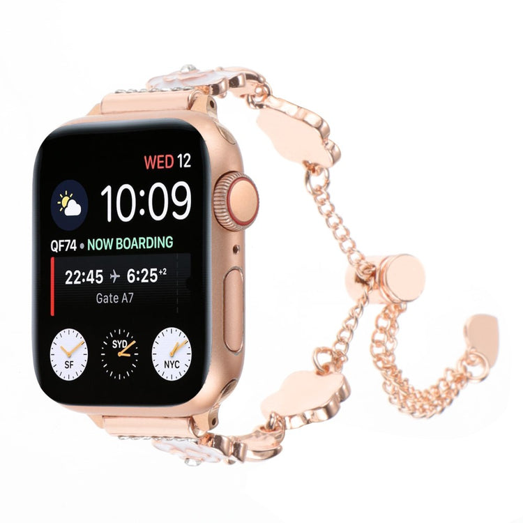 Meget Hårdfør Metal Og Sten Universal Rem passer til Apple Smartwatch - Pink#serie_2