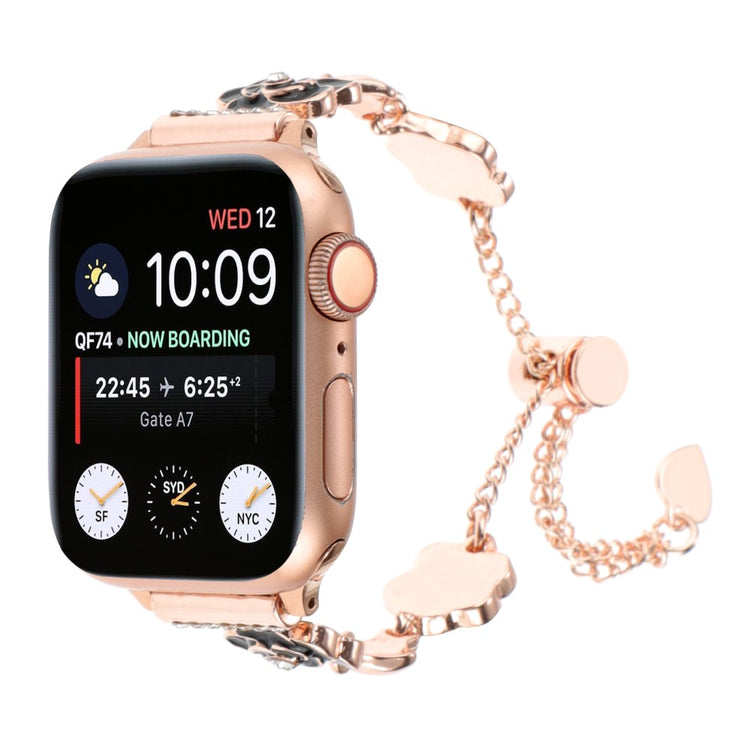 Meget Hårdfør Metal Og Sten Universal Rem passer til Apple Smartwatch - Pink#serie_4