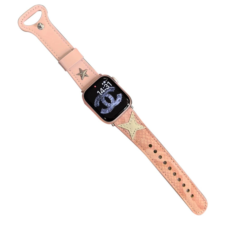 Super Elegant Kunstlæder Universal Rem passer til Apple Smartwatch - Pink#serie_3