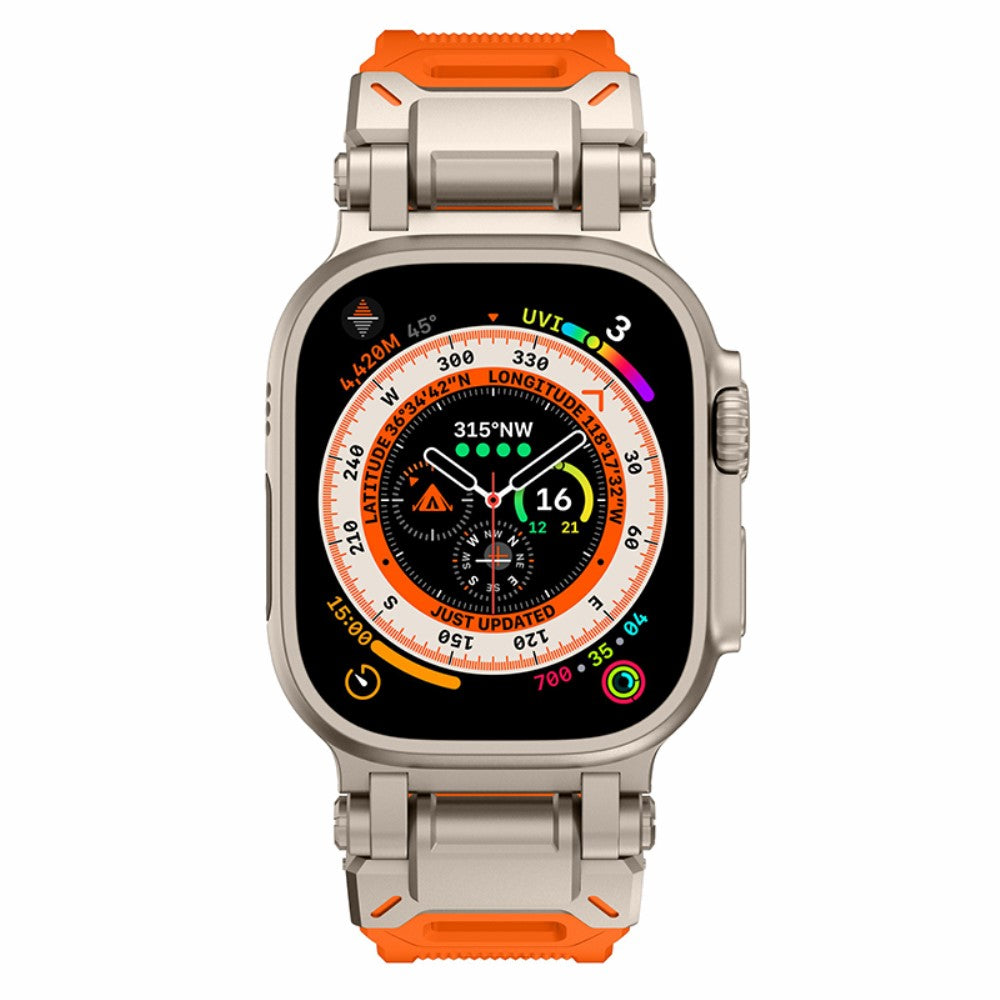 Rigtigt Fint Silikone Universal Rem passer til Apple Smartwatch - Orange#serie_7