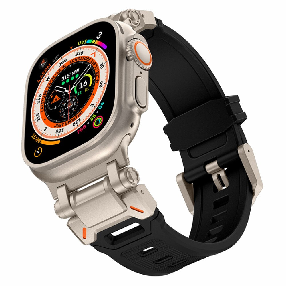 Rigtigt Fint Silikone Universal Rem passer til Apple Smartwatch - Sort#serie_8