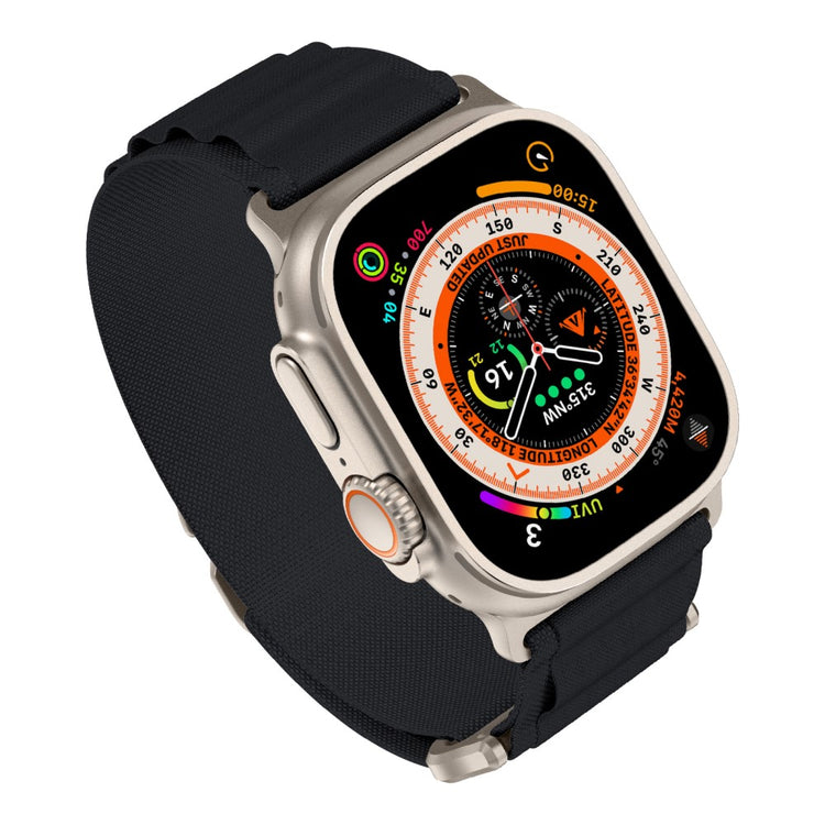 Nydelig Nylon Universal Rem passer til Apple Smartwatch - Sort#serie_1