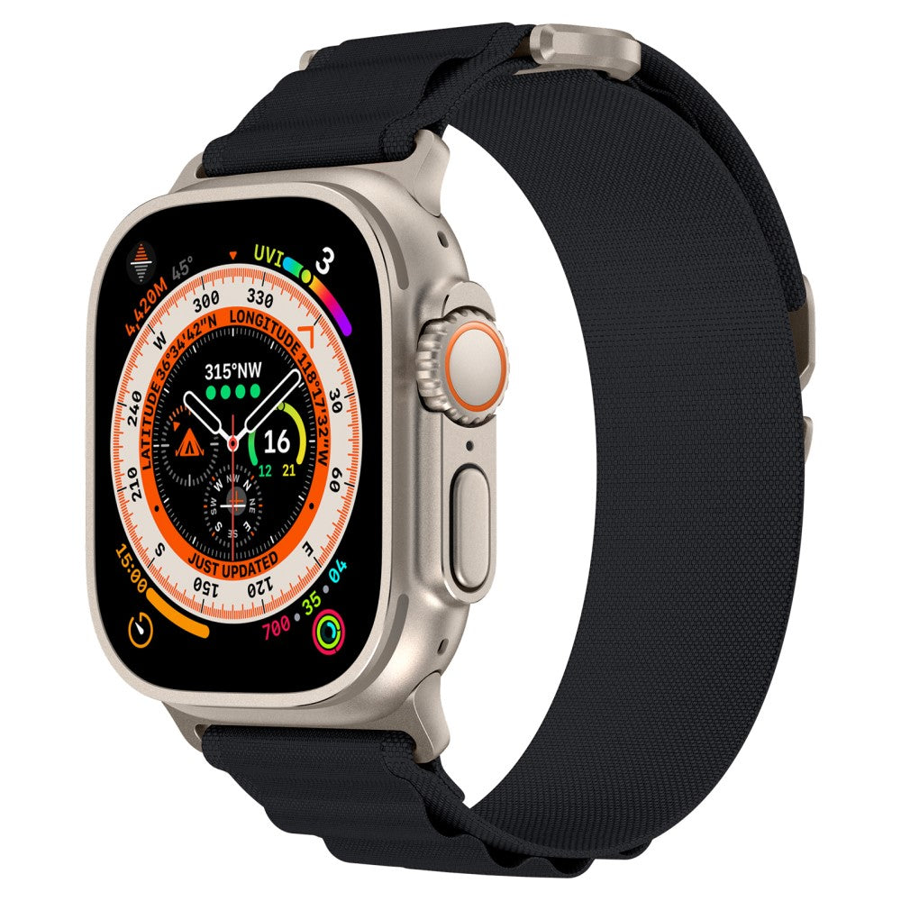 Nydelig Nylon Universal Rem passer til Apple Smartwatch - Sort#serie_1