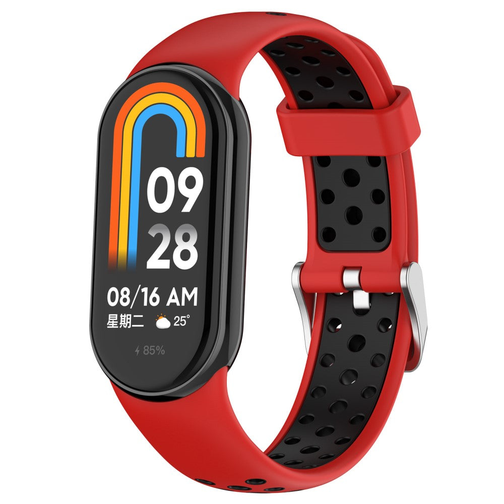 Fremragende Silikone Rem passer til Xiaomi Smart Band 8 - Rød#serie_5