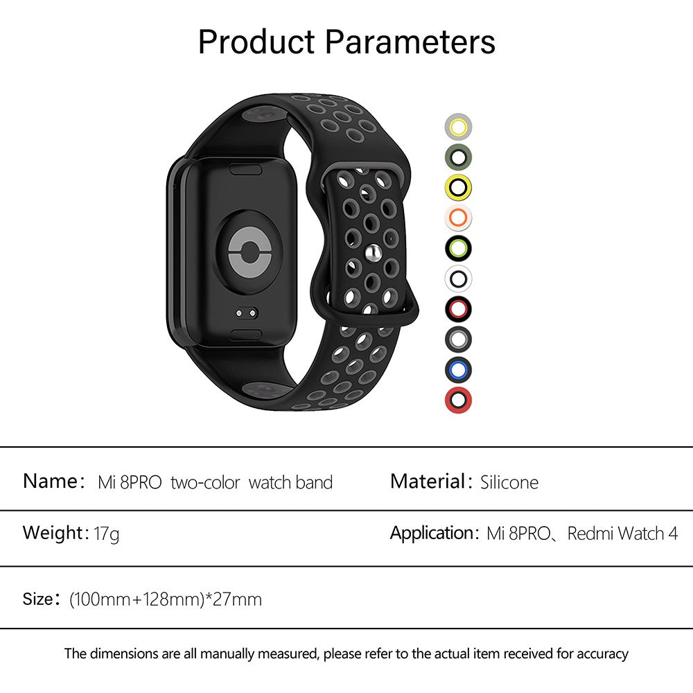 Silikone Universal Rem passer til Xiaomi Smart Band 8 Pro / Xiaomi Redmi Watch 4 - Blå#serie_6