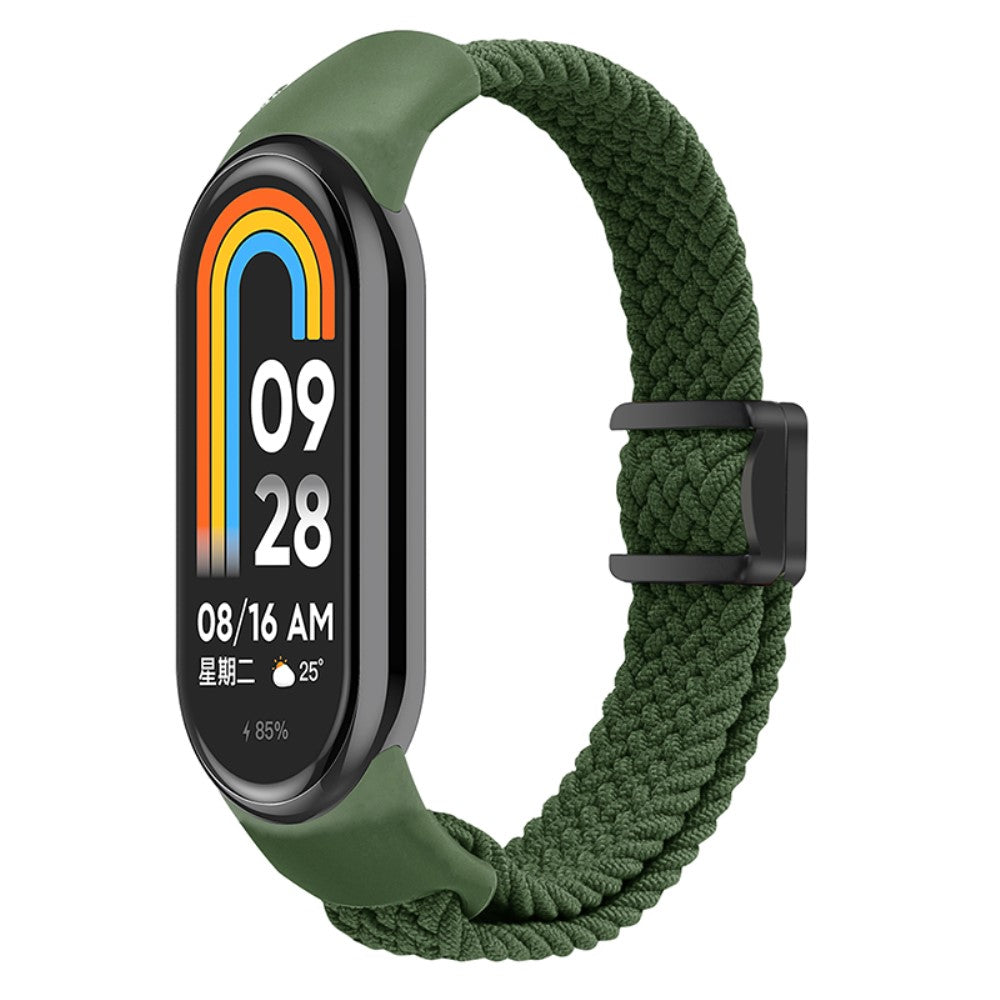 Vildt Godt Nylon Rem passer til Xiaomi Smart Band 8 - Grøn#serie_7