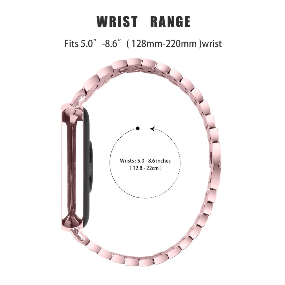 Helt Vildt Holdbart Rhinsten Rem passer til Xiaomi Smart Band 8 Pro - Pink#serie_3