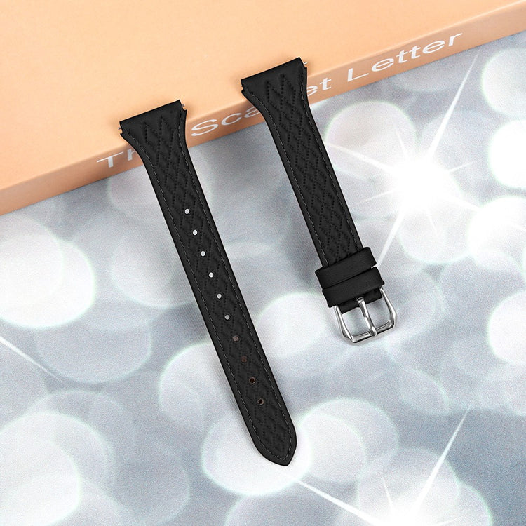 LG Watch Sport Replacement Band Rhombus Imprinted Genuine Cow Leather Watch Strap - Black#serie_2