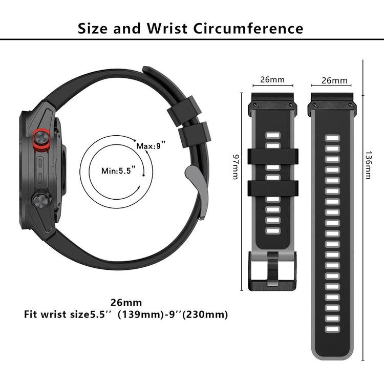 Vildt Rart Silikone Universal Rem passer til Garmin Smartwatch - Sølv#serie_5