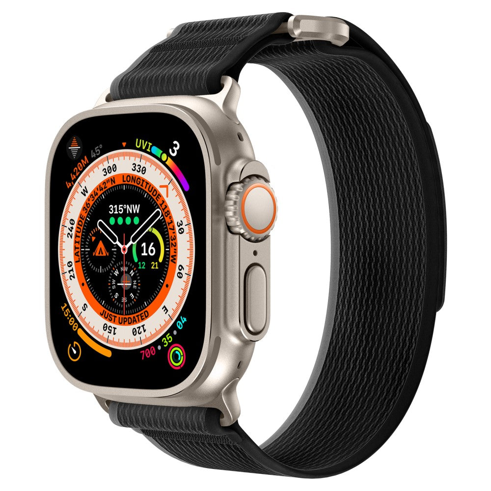 Mega Komfortabel Nylon Universal Rem passer til Apple Smartwatch - Sort#serie_1