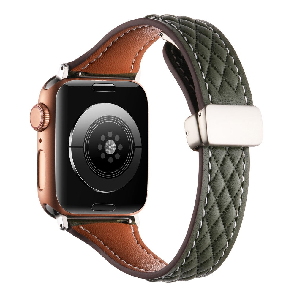 Meget Flot Ægte Læder Universal Rem passer til Apple Smartwatch - Grøn#serie_1