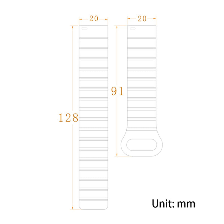 20mm Magnetic Sport Loop Watch Band Silicone Dual Color Replacement Strap - White+Black#serie_2