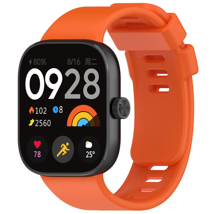 Silikone Universal Rem passer til Xiaomi Redmi Watch 4 / Xiaomi Band 8 Pro - Orange#serie_1