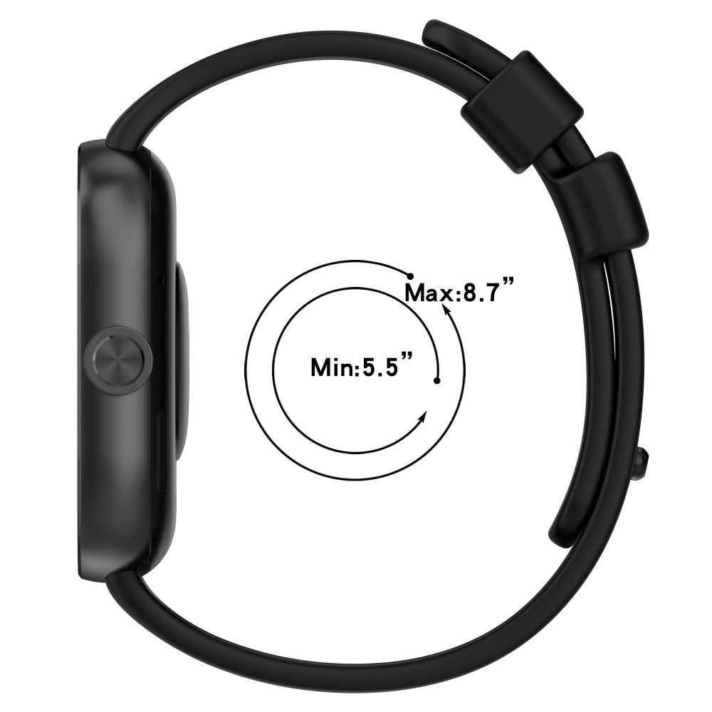 Silikone Universal Rem passer til Xiaomi Redmi Watch 4 / Xiaomi Band 8 Pro - Sort#serie_4