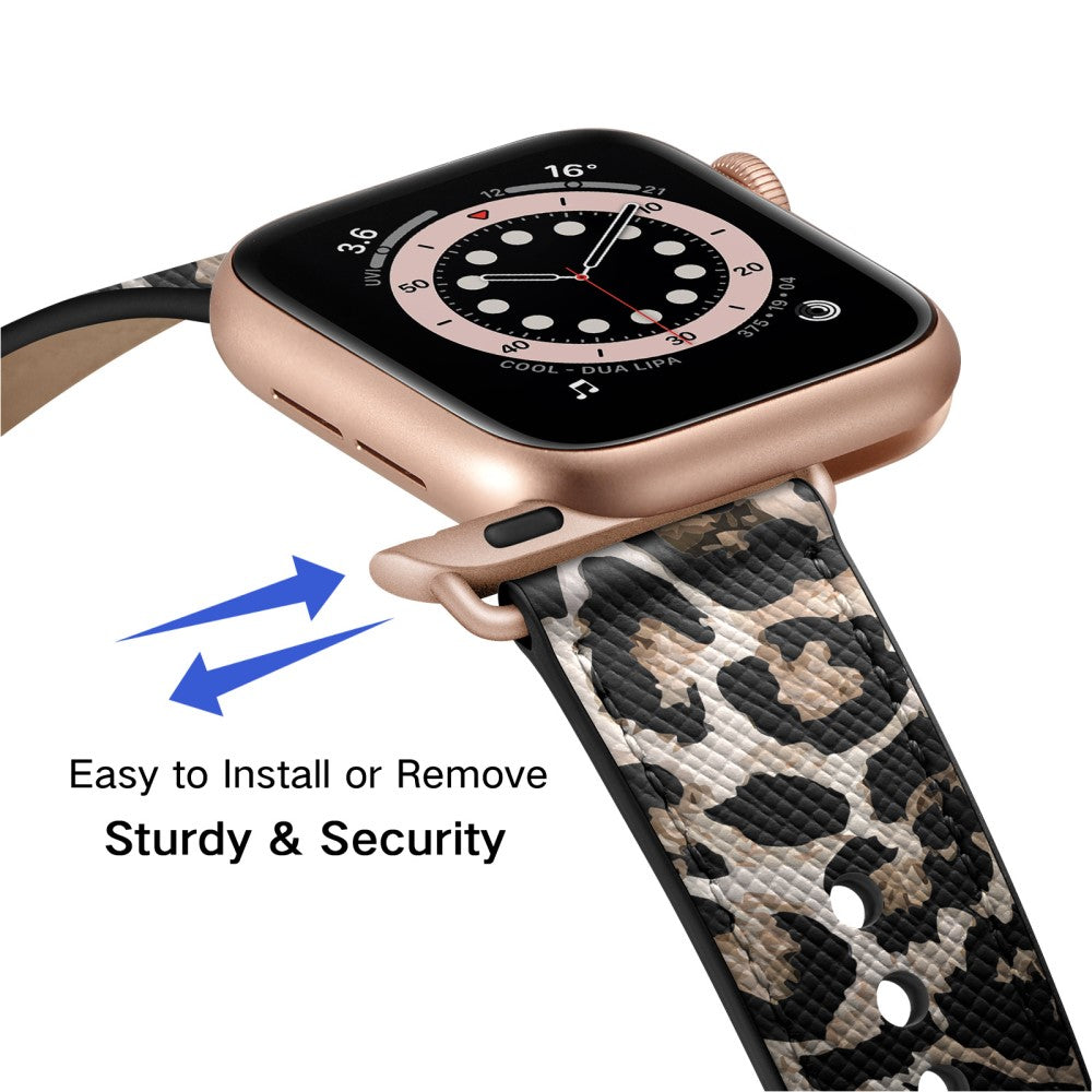 Super Fed Ægte Læder Universal Rem passer til Apple Smartwatch - Brun#serie_1