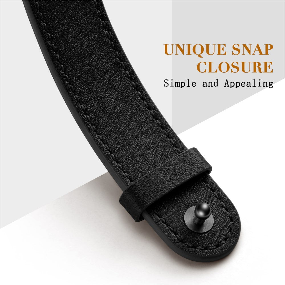 Super Fed Ægte Læder Universal Rem passer til Apple Smartwatch - Sort#serie_3