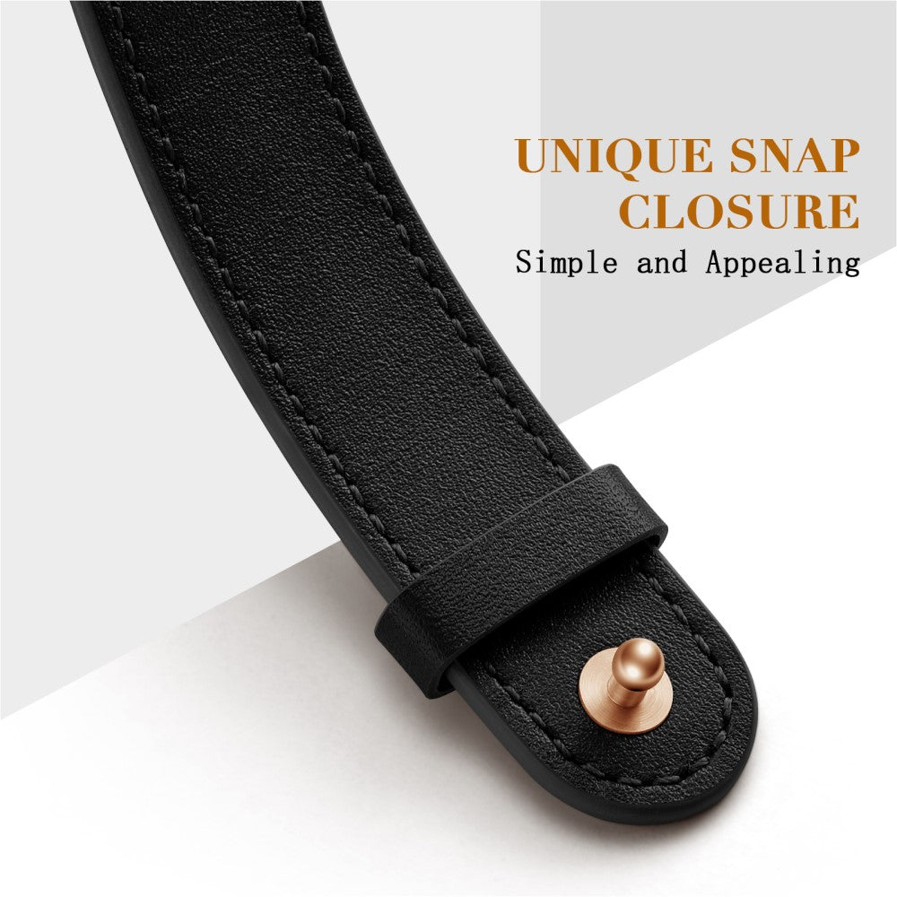 Super Fed Ægte Læder Universal Rem passer til Apple Smartwatch - Sort#serie_4