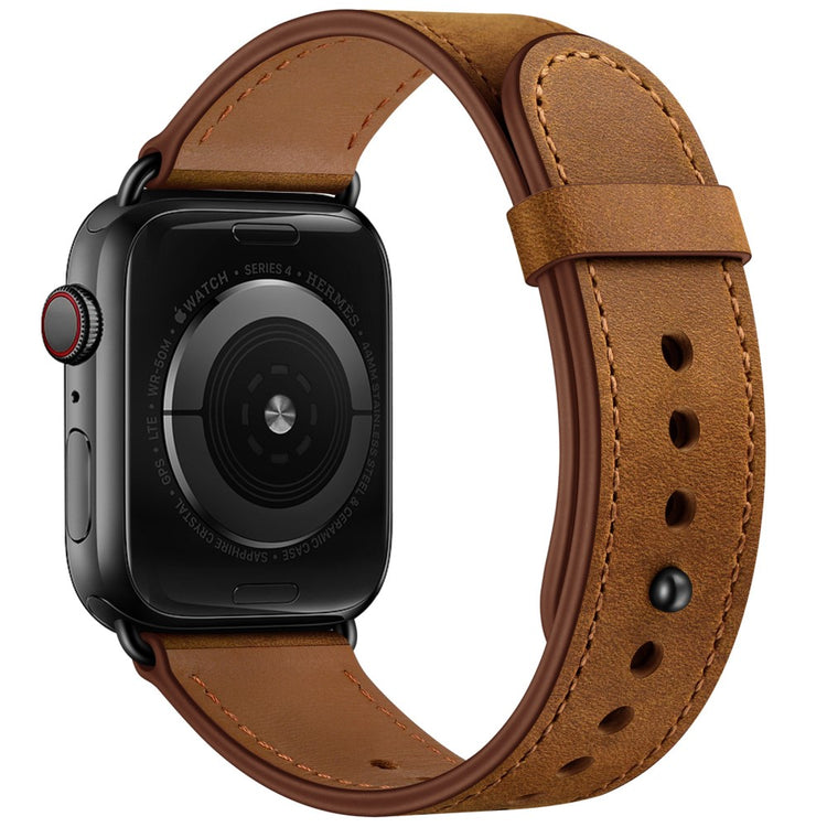 Super Fed Ægte Læder Universal Rem passer til Apple Smartwatch - Brun#serie_6