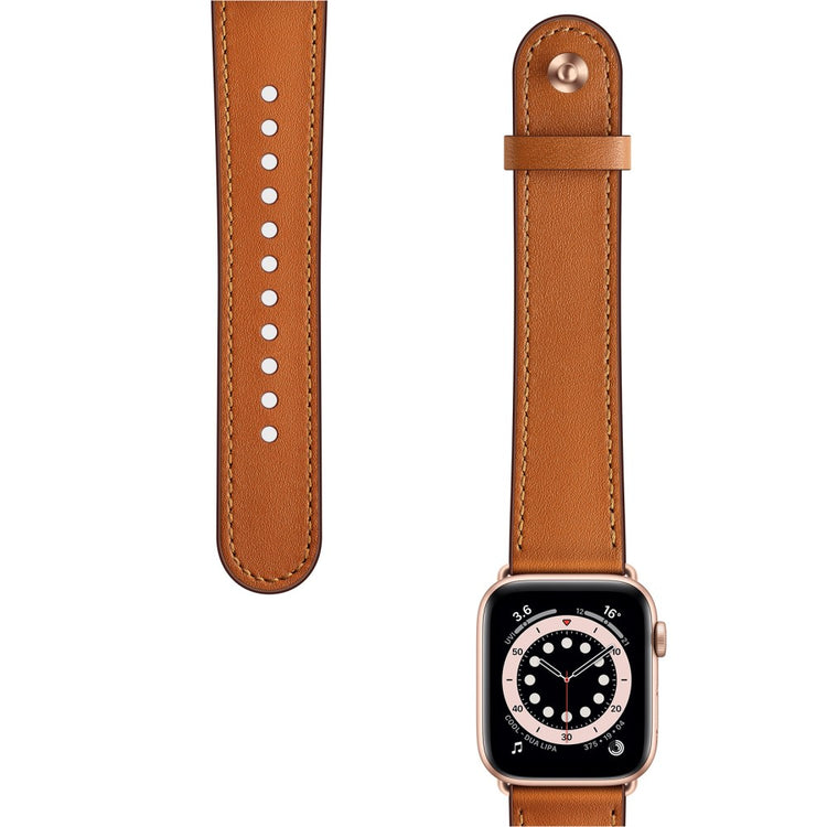 Super Fed Ægte Læder Universal Rem passer til Apple Smartwatch - Brun#serie_10
