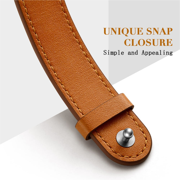 Super Fed Ægte Læder Universal Rem passer til Apple Smartwatch - Brun#serie_11