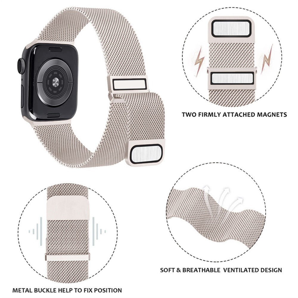 Meget Slidstærk Metal Universal Rem passer til Apple Smartwatch - Hvid#serie_7