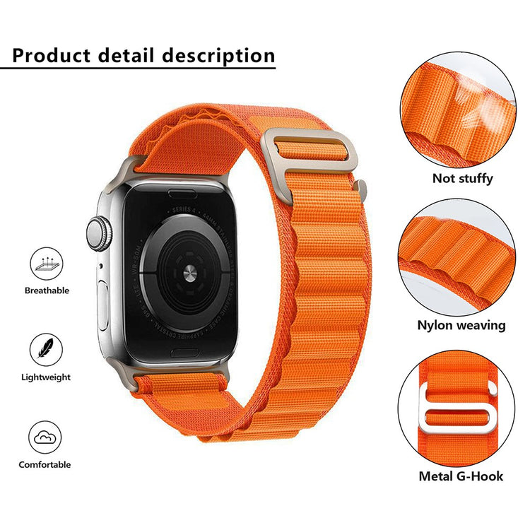 Helt Vildt Holdbart Nylon Universal Rem passer til Apple Smartwatch - Orange#serie_2