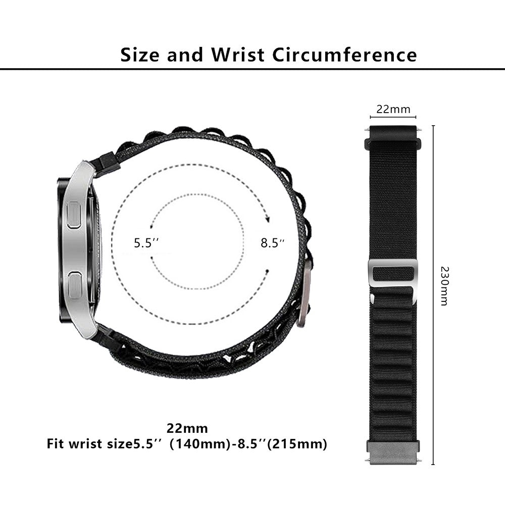 Meget Holdbart Nylon Universal Rem passer til Smartwatch - Hvid#serie_2
