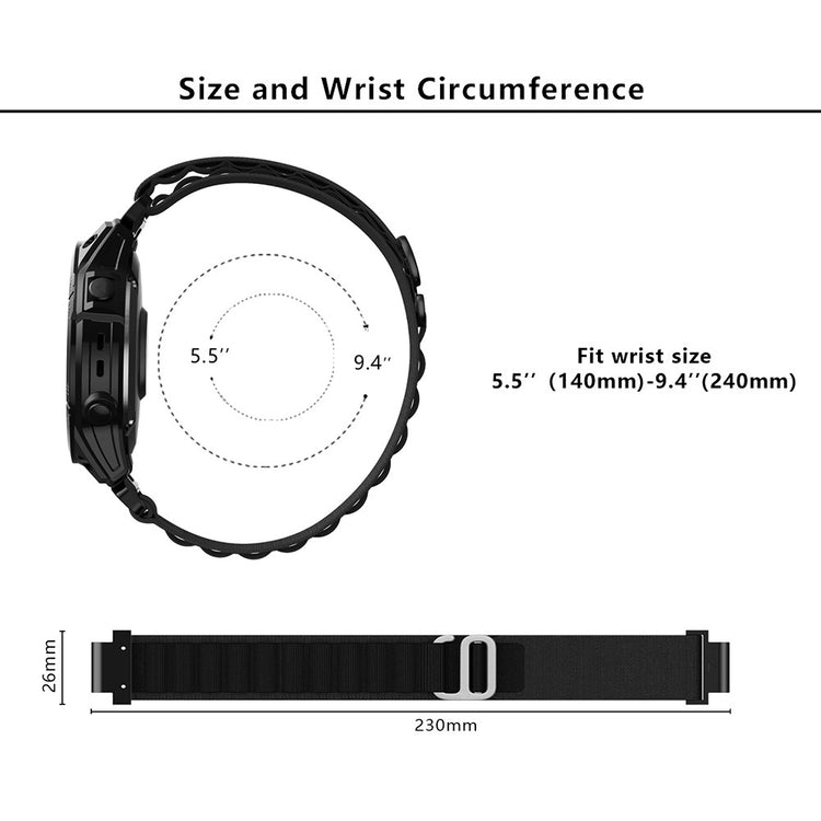 Helt Vildt Fantastisk Nylon Universal Rem passer til Garmin Smartwatch - Blå#serie_19