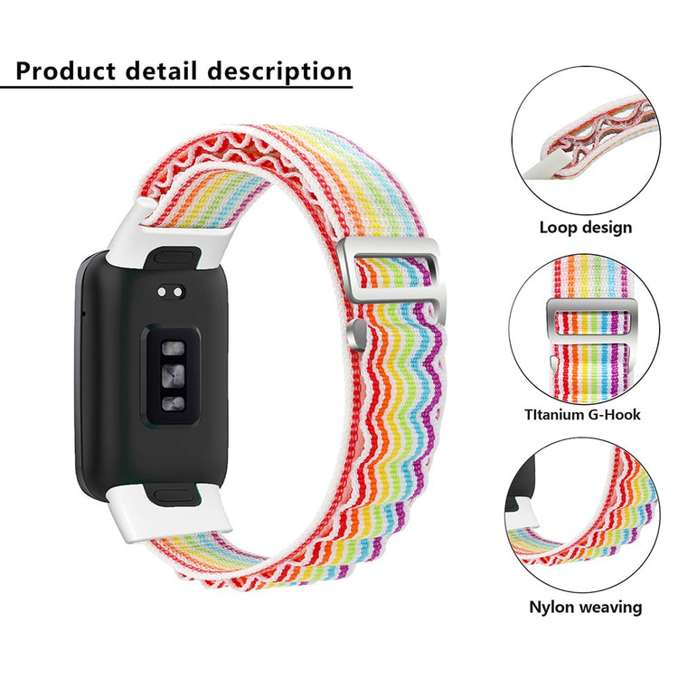 Mega Fint Nylon Rem passer til Xiaomi Mi Band 7 Pro - Hvid#serie_7