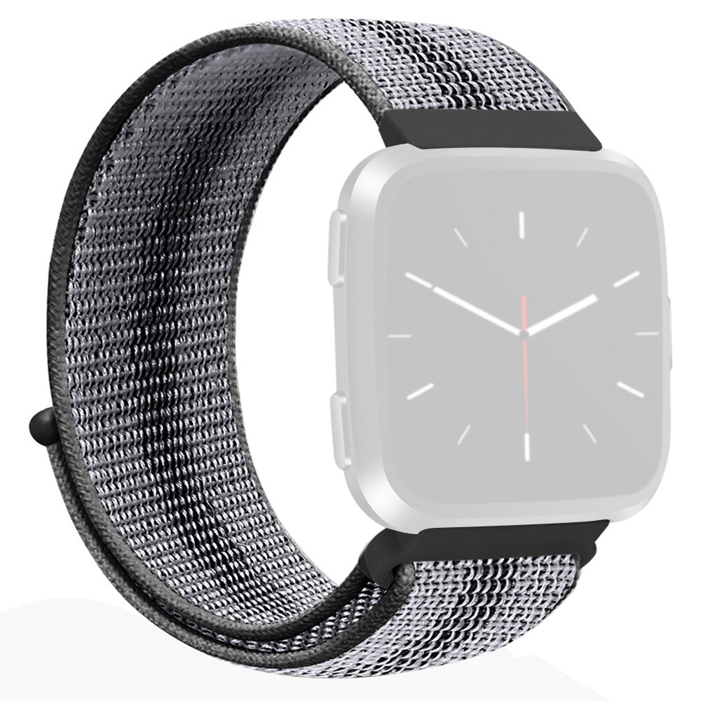 Mega Slidstærk Nylon Universal Rem passer til Fitbit Smartwatch - Sort#serie_13